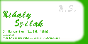 mihaly szilak business card