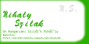 mihaly szilak business card